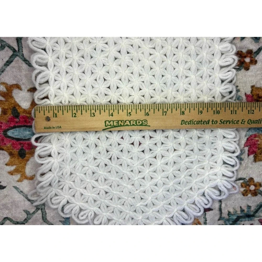 Lot Of 2 Vintage Handmade Crochet Knit Dollie Placemat 18